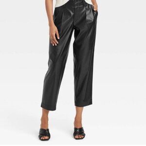 Faux Leather Pants - Black